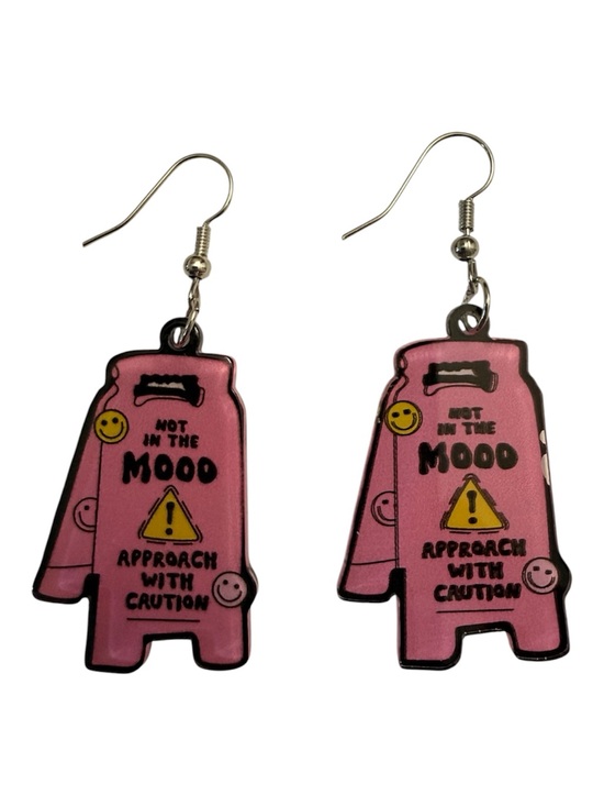 Jewelry - Not In The Mood Approach With Caution Earrings